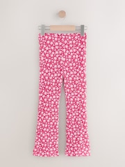 Pink/Red Floral Textured Flared Leggings (3-16yrs) - Image 6 of 9
