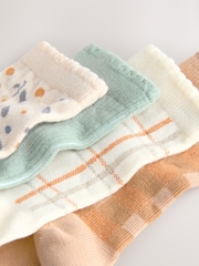 Neutral and Green Cotton Rich Ankle Socks 4 Pack - Image 2 of 3