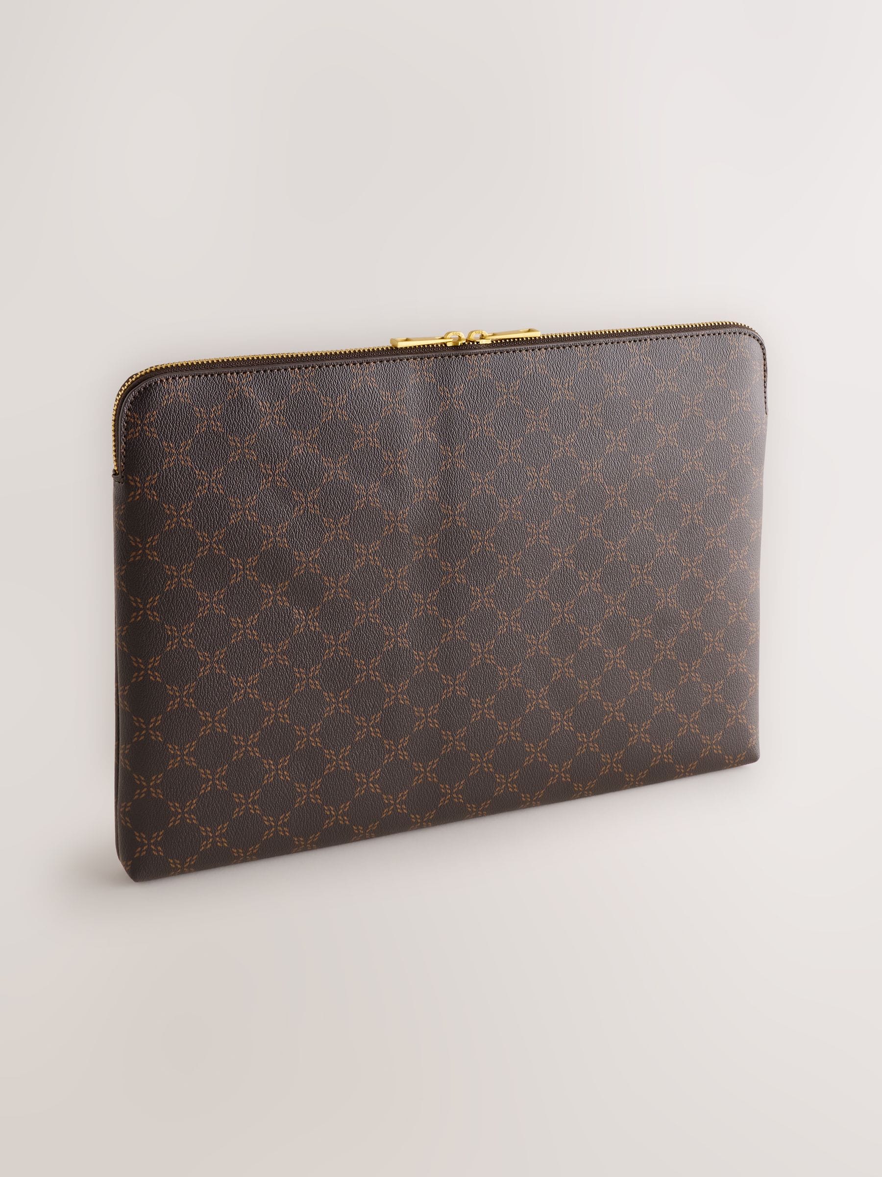 Brown Monogram Zip Around Laptop Case