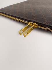 Brown Monogram Zip Around Laptop Case - Image 3 of 5
