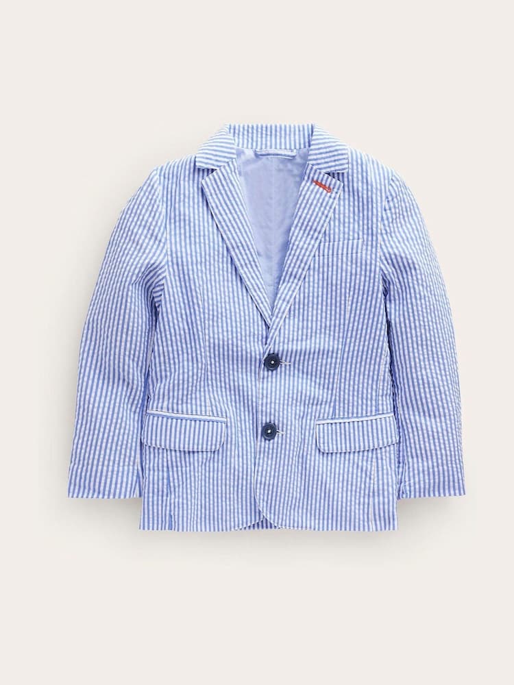 Boden Blue Seersucker 100% Cotton Blazer - Image 1 of 3