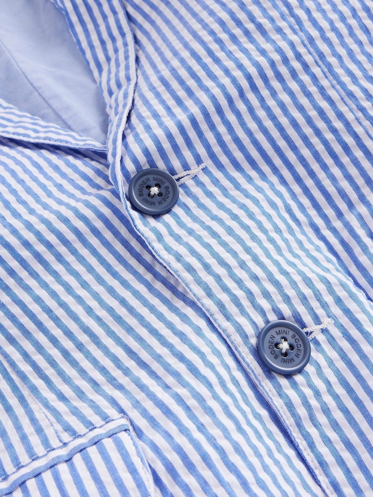 Boden Blue Seersucker 100% Cotton Blazer - Image 3 of 3