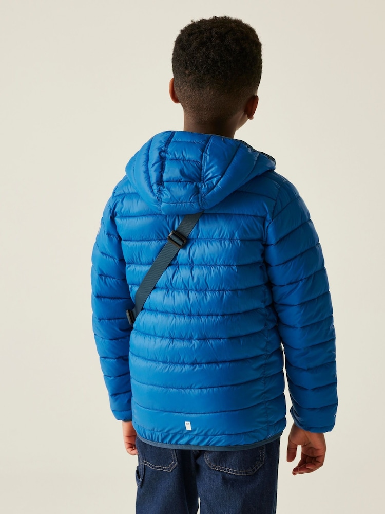 Regatta Blue Junior Hooded Marizion Midweight Water Repellent Jacket - Image 2 of 6
