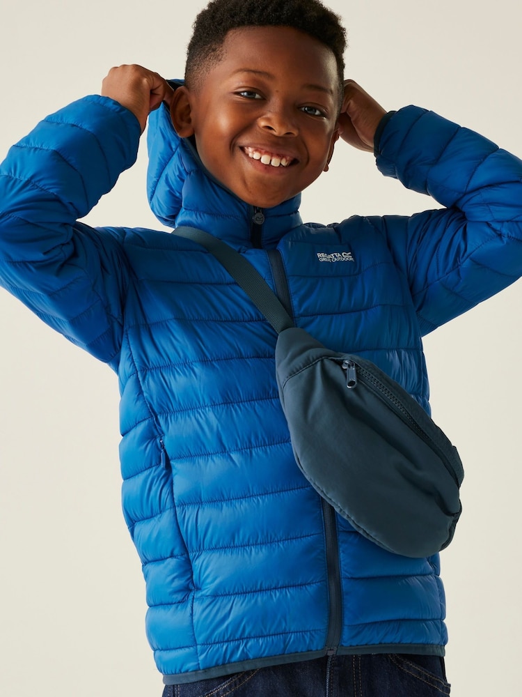 Regatta Blue Junior Hooded Marizion Midweight Water Repellent Jacket - Image 6 of 6