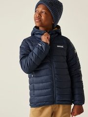 Regatta Blue Junior Hooded Marizion Midweight Water Repellent Jacket - Image 4 of 6
