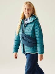 Regatta Blue Junior Hooded Marizion Midweight Water Repellent Jacket - Image 1 of 6