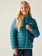 Regatta Blue Junior Hooded Marizion Midweight Water Repellent Jacket - Image 4 of 6