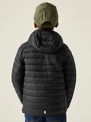 Regatta Black Junior Hooded Marizion Midweight Water Repellent Jacket - Image 2 of 6