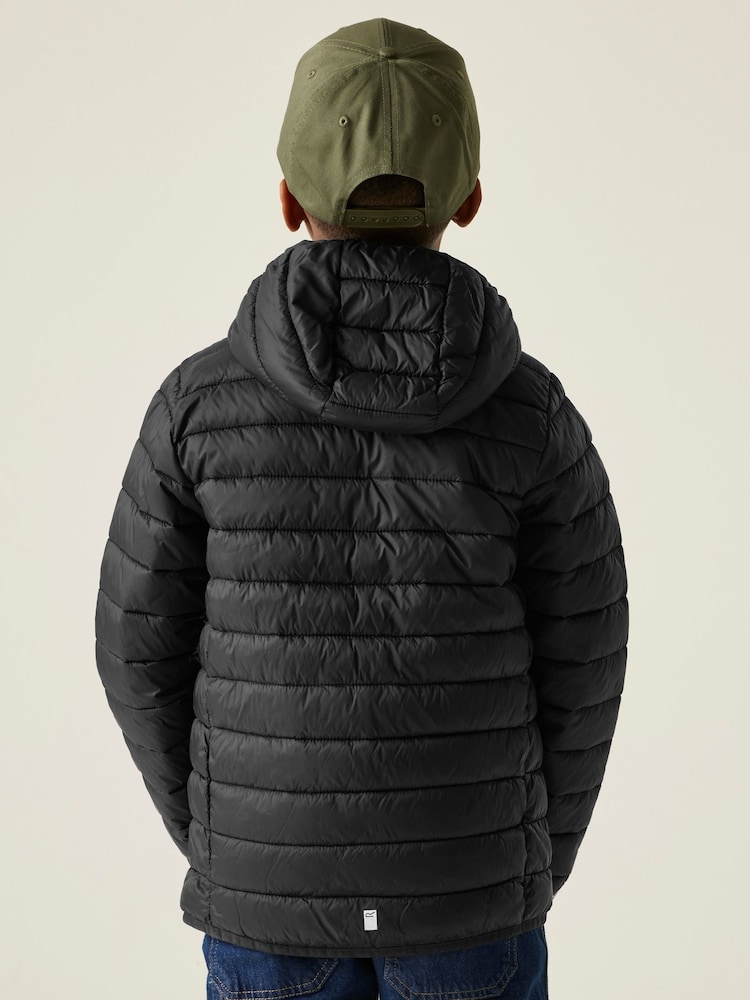 Regatta Black Junior Hooded Marizion Midweight Water Repellent Jacket - Image 2 of 6 Regatta Black Junior Hooded Marizion Midweight Water Repellent Jacket - Image 2 of 6