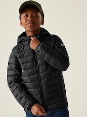 Regatta Black Junior Hooded Marizion Midweight Water Repellent Jacket - Image 3 of 6