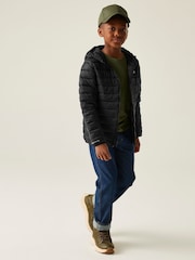 Regatta Black Junior Hooded Marizion Midweight Water Repellent Jacket - Image 4 of 6
