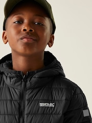 Regatta Black Junior Hooded Marizion Midweight Water Repellent Jacket - Image 5 of 6
