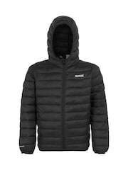 Regatta Black Junior Hooded Marizion Midweight Water Repellent Jacket - Image 7 of 8