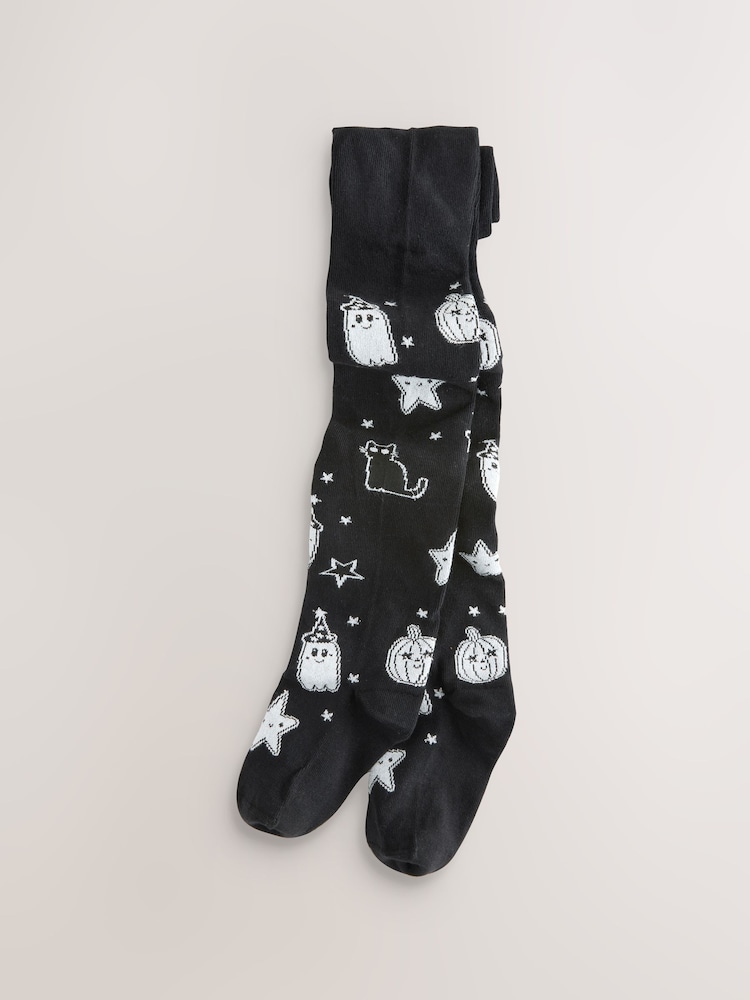 Black Halloween Sparkle Tights - Image 1 of 2