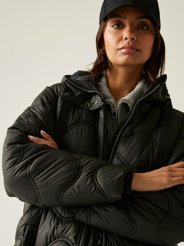 Buy Regatta Black Embrie Heavyweight Water Repellent Coats from