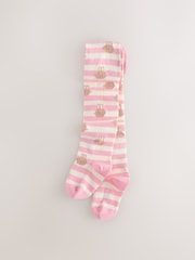 Pink/Cream Cotton Rich Bunny Character Tights - Image 1 of 3