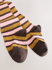 Brown/Cream Cotton Rich Stripe Tights - Image 2 of 3