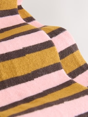 Brown/Cream Cotton Rich Stripe Tights - Image 3 of 3