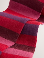 Berry Red Cotton Rich Stripe Tights - Image 3 of 3