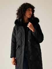 Regatta Black Freyla Heavyweight Water Repellent Coats - Image 4 of 6