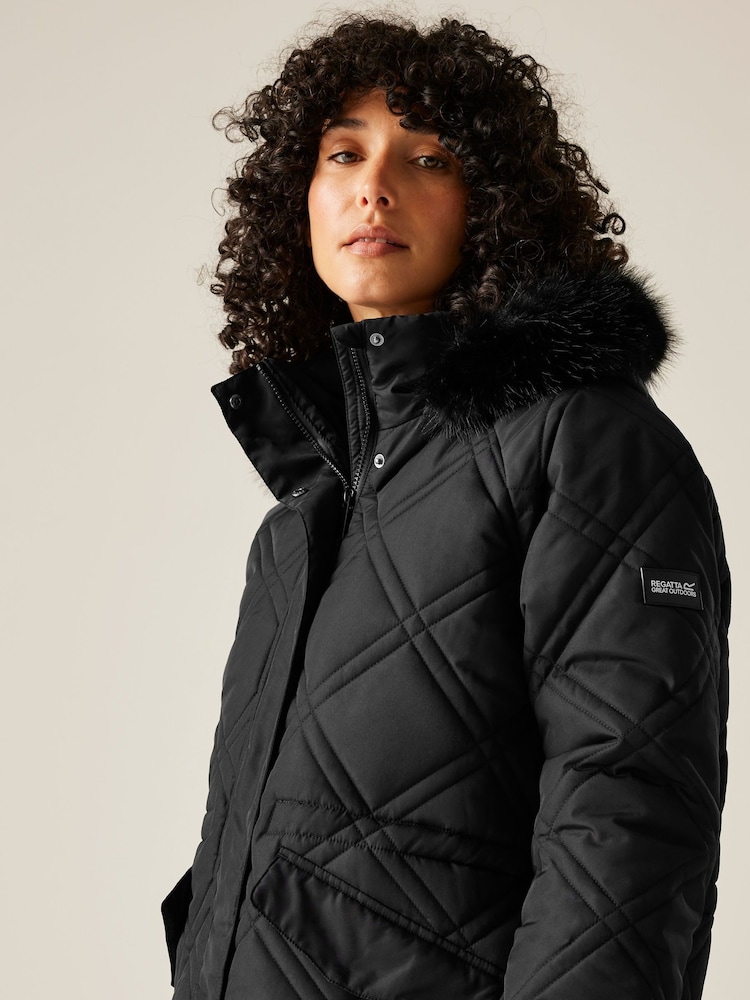 Regatta Black Freyla Heavyweight Water Repellent Coats - Image 6 of 6