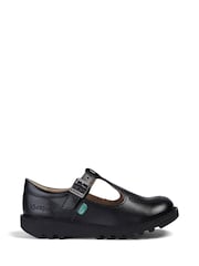Kickers Black Kick T-Bar Leather Shoes - Image 2 of 7