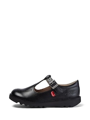 Kickers Black Kick T-Bar Leather Shoes - Image 3 of 7