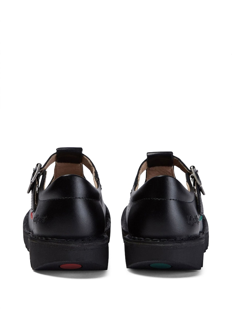 Kickers Black Kick T-Bar Leather Shoes - Image 7 of 7