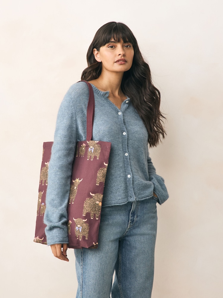 Burgundy Red Hamish Initial Shopper 100% Cotton Bag - Image 2 of 9 Burgundy Red Hamish Initial Shopper 100% Cotton Bag - Image 2 of 9