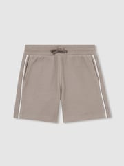 Marrón visón - Reiss Pinta Cotton Textured Piped Shorts - Imagen 2 de 4