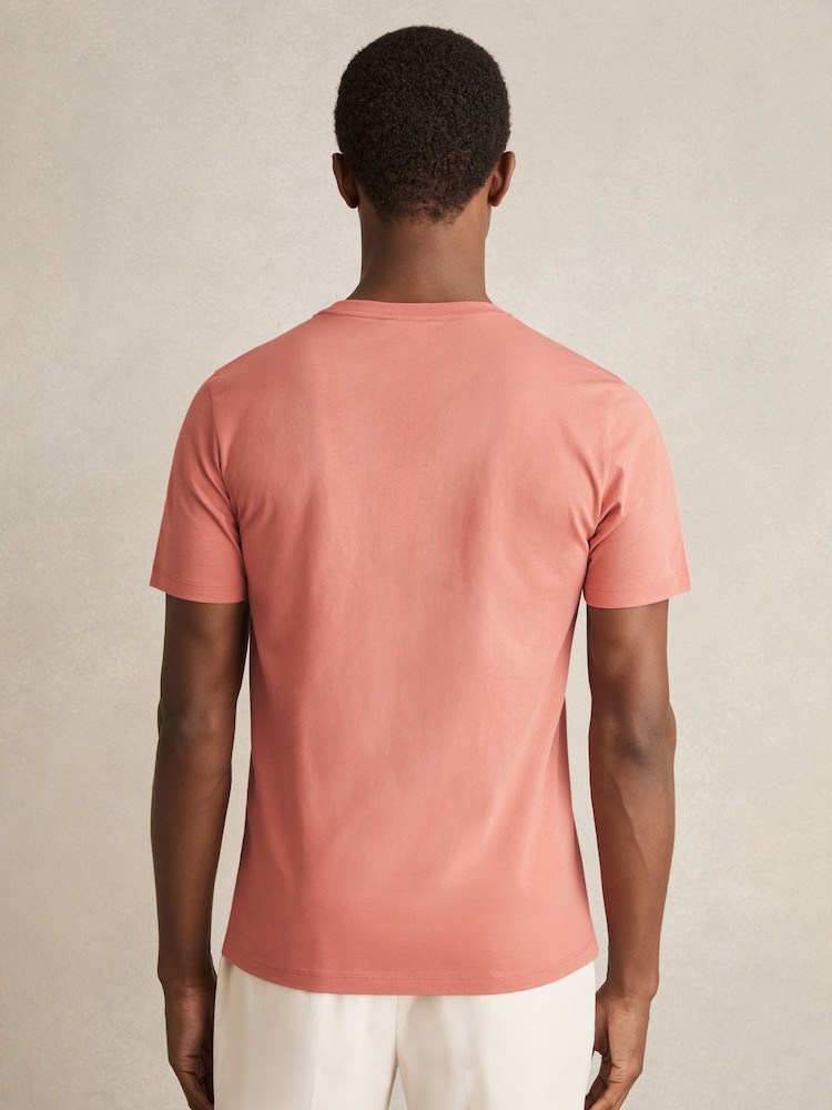 Zalmroze - Reiss - Bless - Katoenen T-shirt met ronde hals - Image 4 of 5