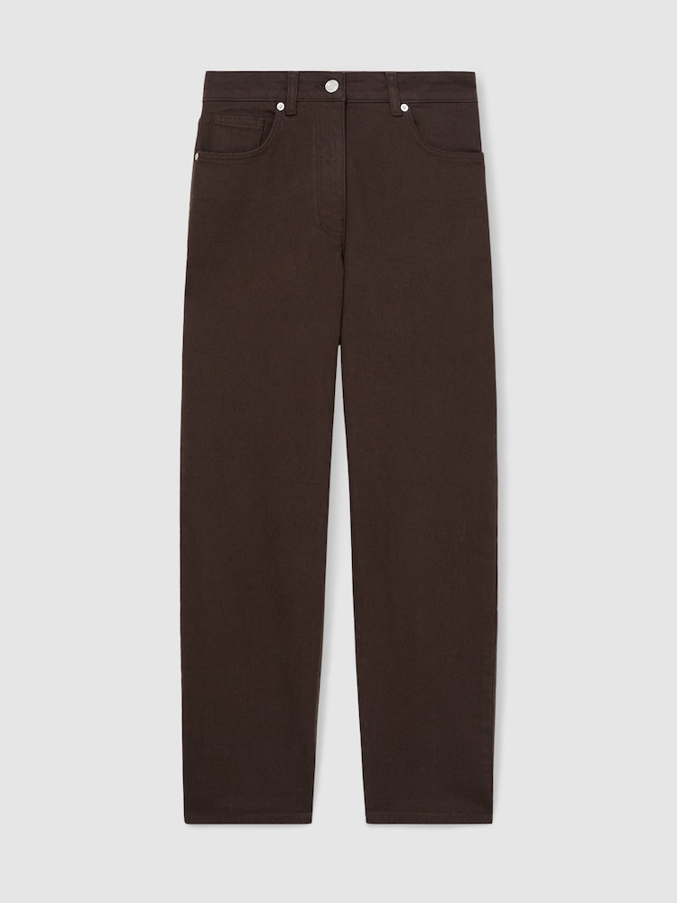 Reiss Chocolate Selin Mid Rise Straight Leg Jeans - Image 2 of 6