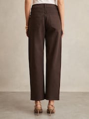 Reiss Chocolate Selin Mid Rise Straight Leg Jeans - Image 6 of 6