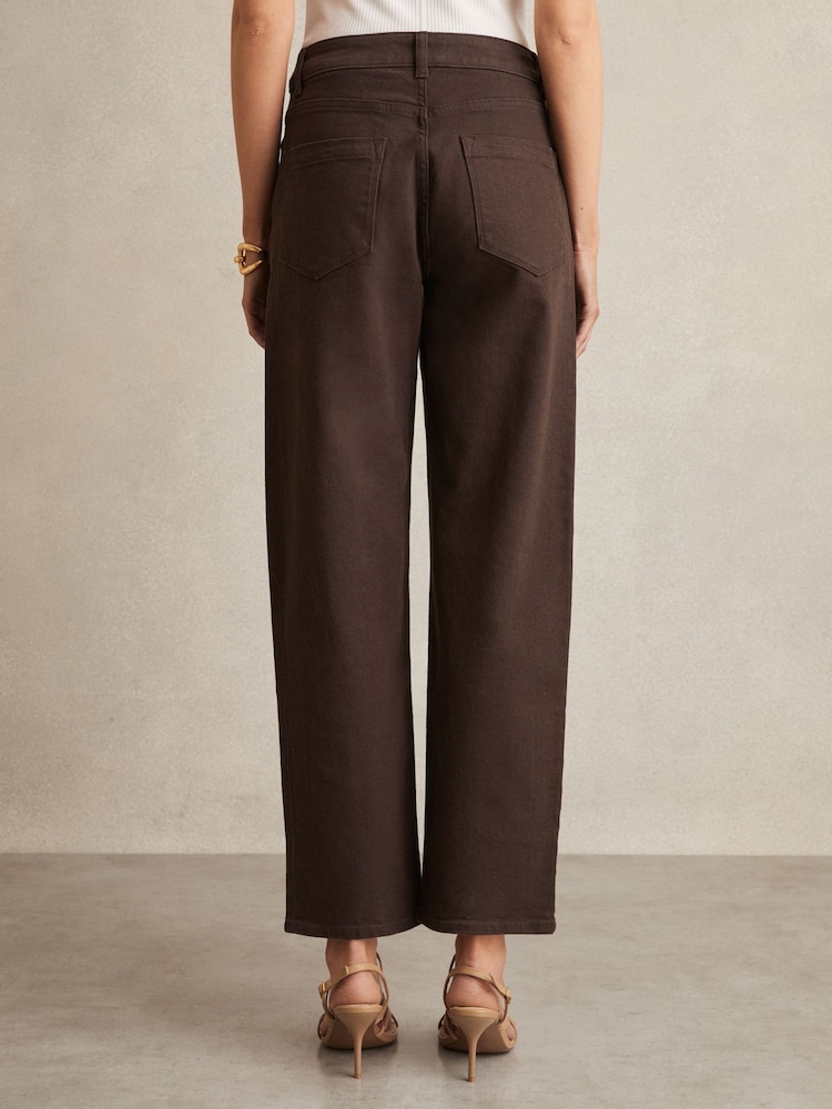Reiss Chocolate Selin Mid Rise Straight Leg Jeans - Image 6 of 6