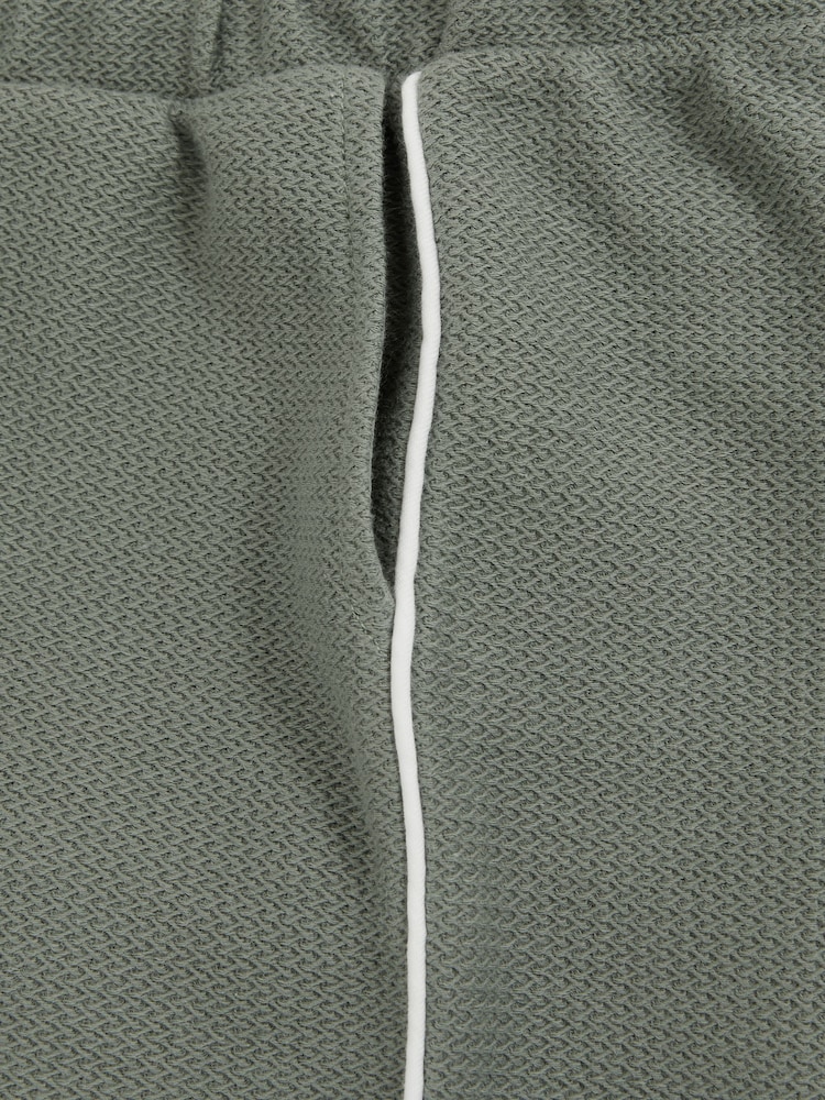 Reiss Sage Green Pinta 9-13 yrs Cotton Textured Piped Shorts - Image 4 of 4