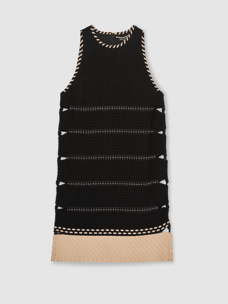 Reiss Black Lawrence Atelier Whipstitch Mini Dress - Image 2 of 6