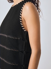 Reiss Black Lawrence Atelier Whipstitch Mini Dress - Image 3 of 6