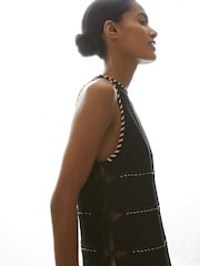 Reiss Black Lawrence Atelier Whipstitch Mini Dress - Image 4 of 6