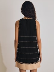 Reiss Black Lawrence Atelier Whipstitch Mini Dress - Image 5 of 6