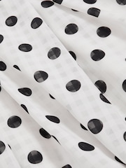 Reiss Black/White Dottie Polka Dot Midi Dress - Image 6 of 6