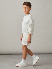 Reiss White/Blue Hughes Cotton-Blend Airlines-Print Shorts - Image 3 of 4