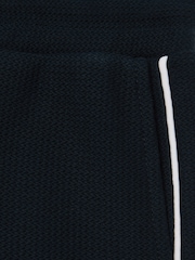 Reiss Navy Pinta 3-9 yrs Cotton Textured Piped Shorts - Image 4 of 4