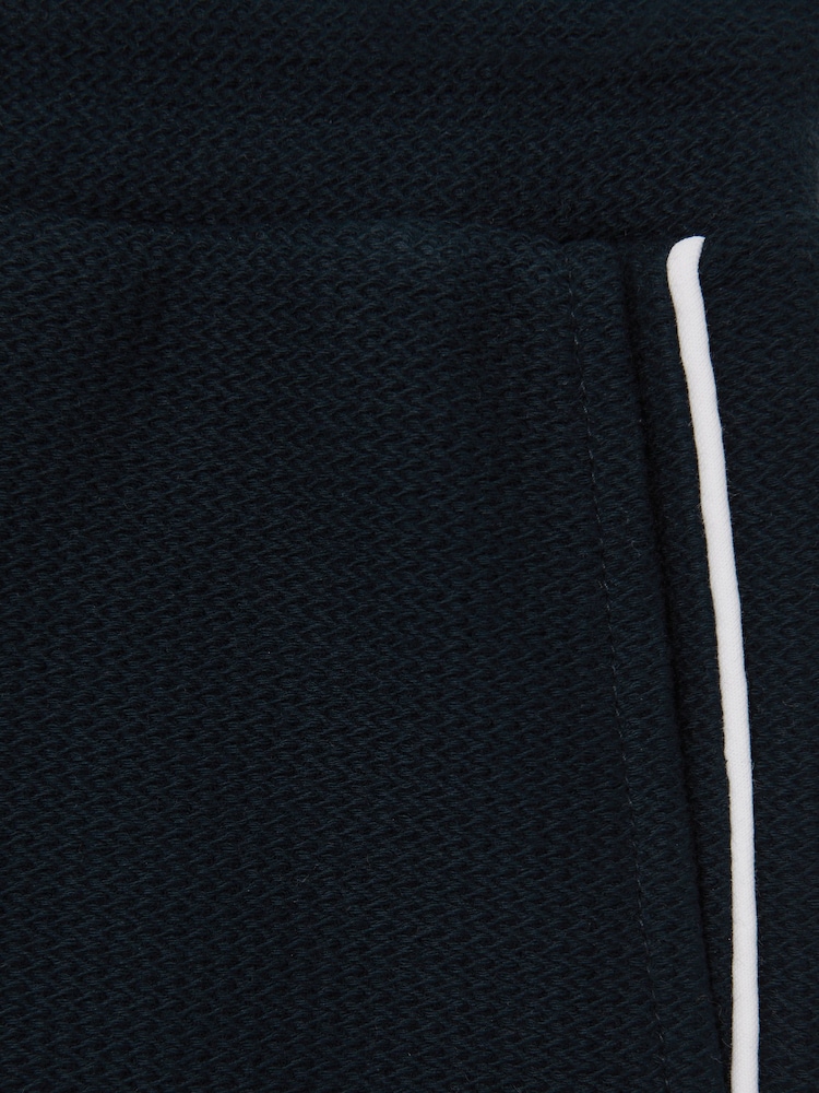 Reiss Navy Pinta 3-9 yrs Cotton Textured Piped Shorts - Image 4 of 4