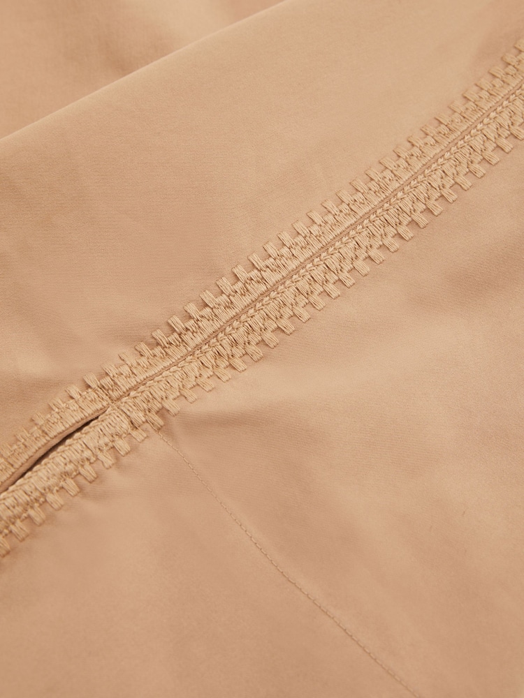Reiss Camel Dara Cotton Blend Craft Stitch Collared Top - Image 6 of 6