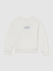 Reiss Orville Cotton Blend Airlines Print Sweatshirt - Imagen 2 de 4