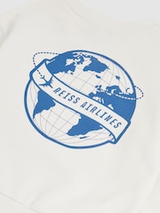 Reiss Orville Cotton Blend Airlines Print Sweatshirt - Imagen 4 de 4