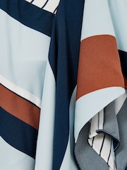 Reiss Blue Print Holly Stripe-Print Handkerchief Dress - Image 4 of 4