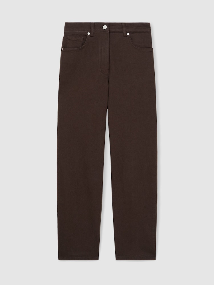 Reiss Chocolate Selin Petite Mid Rise Straight Leg Jeans - Image 2 of 7