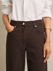 Reiss Chocolate Selin Petite Mid Rise Straight Leg Jeans - Image 4 of 7