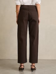 Reiss Chocolate Selin Petite Mid Rise Straight Leg Jeans - Image 5 of 7